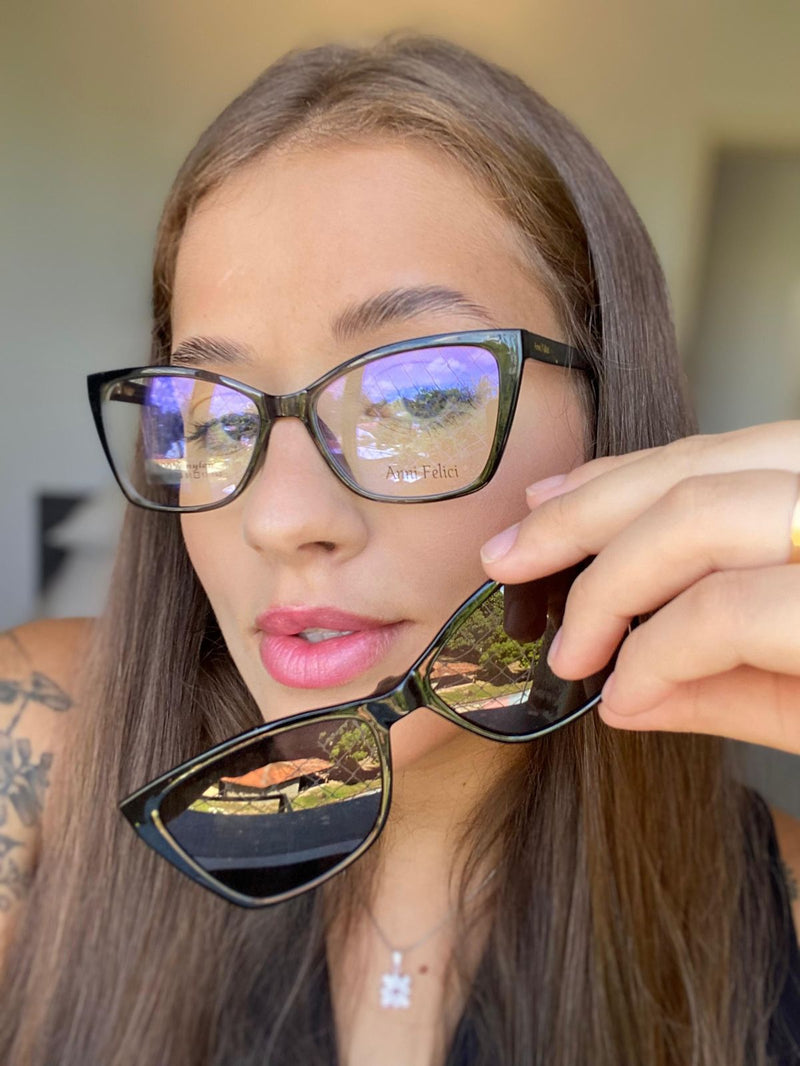 Óculos de Grau Feminino Modelo Ingrid | Anni Felici (Clip-on)